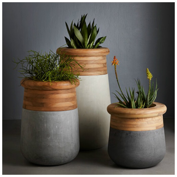 Modern outdoor plant pots